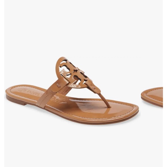 Tory Burch Shoes - Tory Burch Tan Miller Sandal, Patent Leather